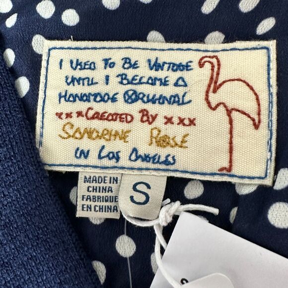 Sandrine Rose Polka Dot Oversized Mixed Media L/S Button Up Cardigan Women S NWT - Picture 2 of 9